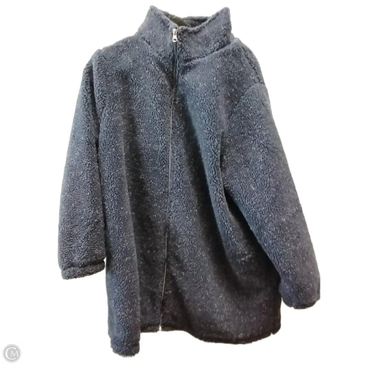 Jacket Faux Fur & Sherpa By Woman Within In Blue, Size: 1x