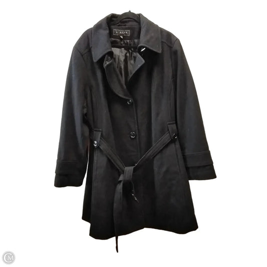 Coat Wool By Clothes Mentor In Black, Size: 3x