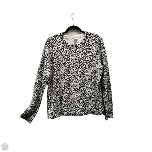 Sweater Cardigan By Yarnworks In Animal Print, Size: Xl
