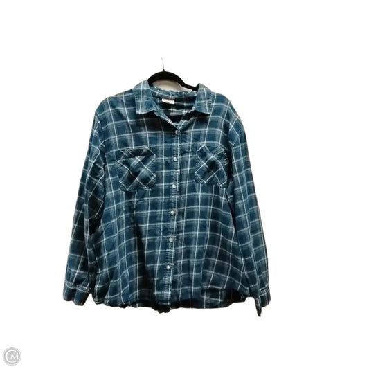 Top Long Sleeve By Ana In Plaid Pattern, Size: Xxl