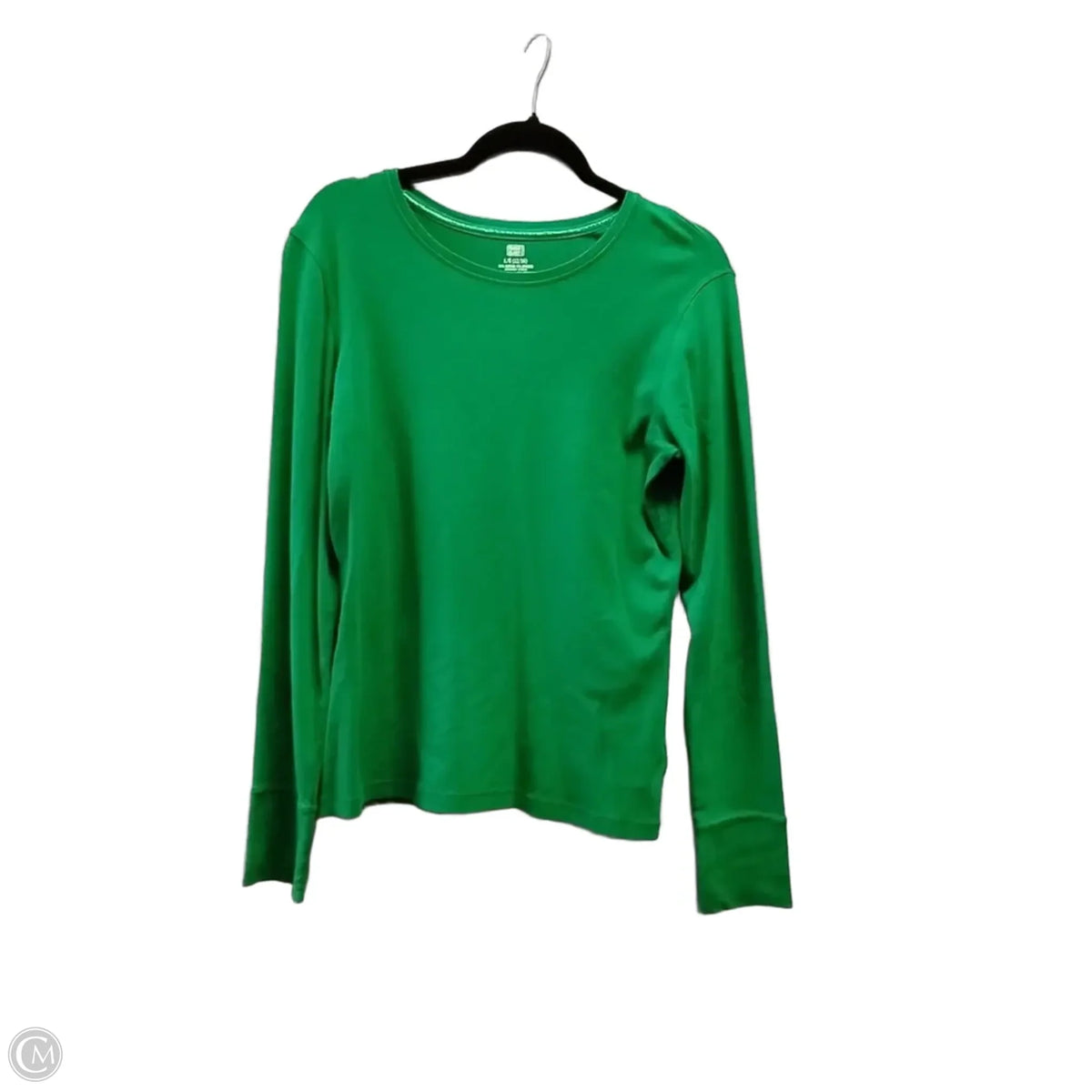 Top Long Sleeve Basic By Faded Glory In Green, Size: L