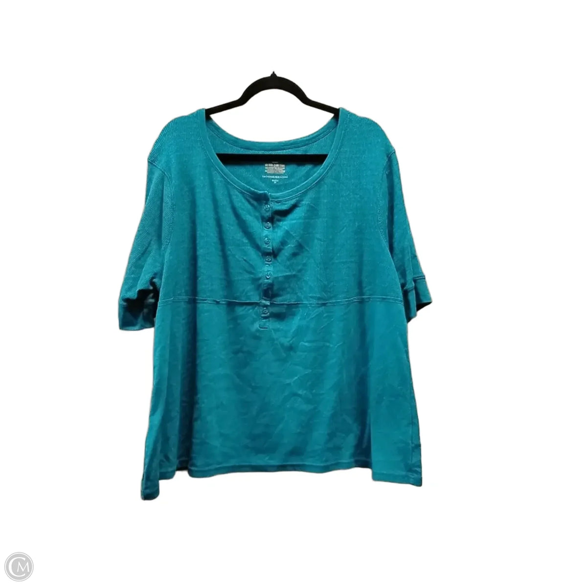 Top Short Sleeve Basic By Faded Glory In Blue, Size: 4x