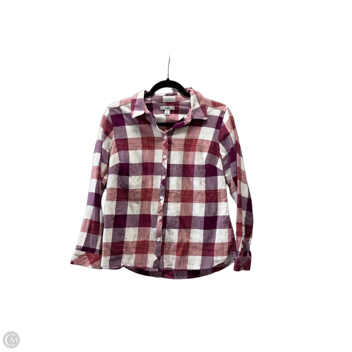 Top Long Sleeve By Croft And Barrow In Plaid Pattern, Size: Sp