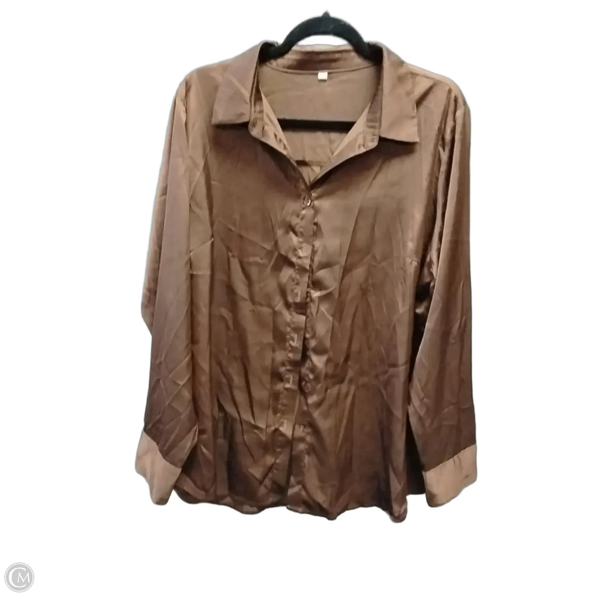 Blouse Long Sleeve By Cme In Brown, Size: 2x