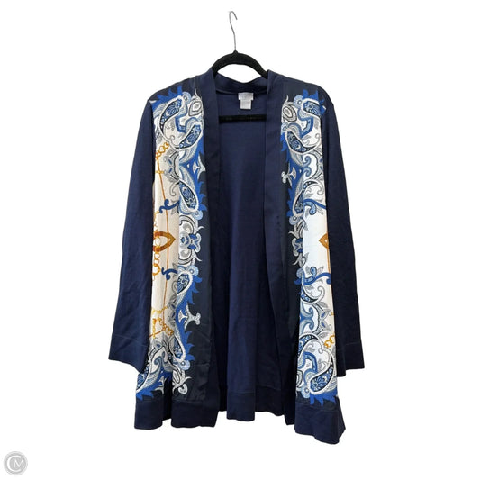 Sweater Cardigan By Chicos In Blue, Size: Xl