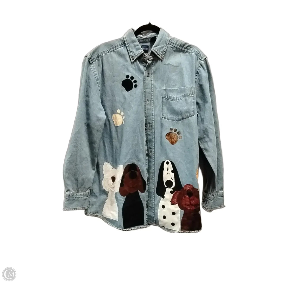 Jacket Denim By Basic Editions In Blue Denim, Size: M