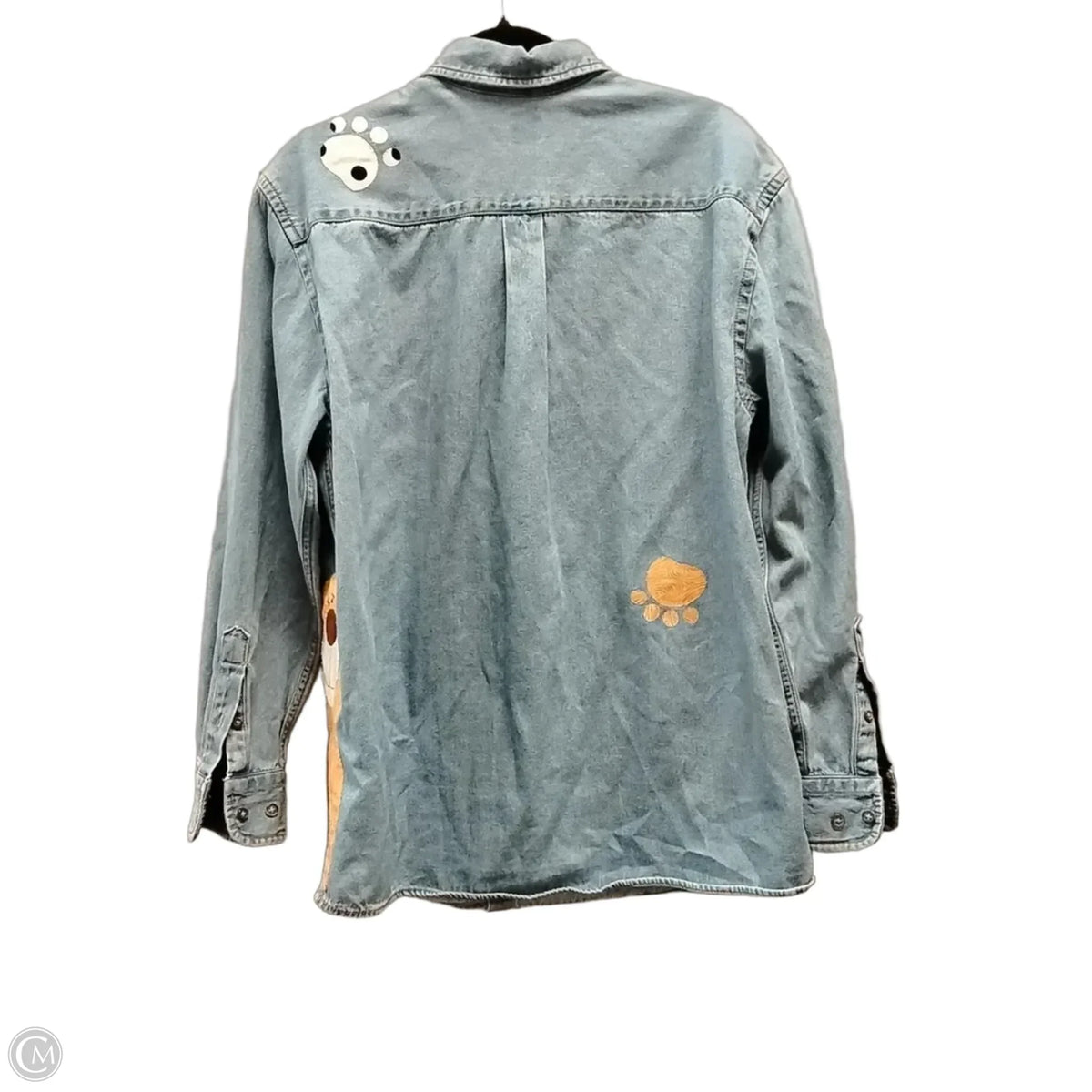 Jacket Denim By Basic Editions In Blue Denim, Size: M