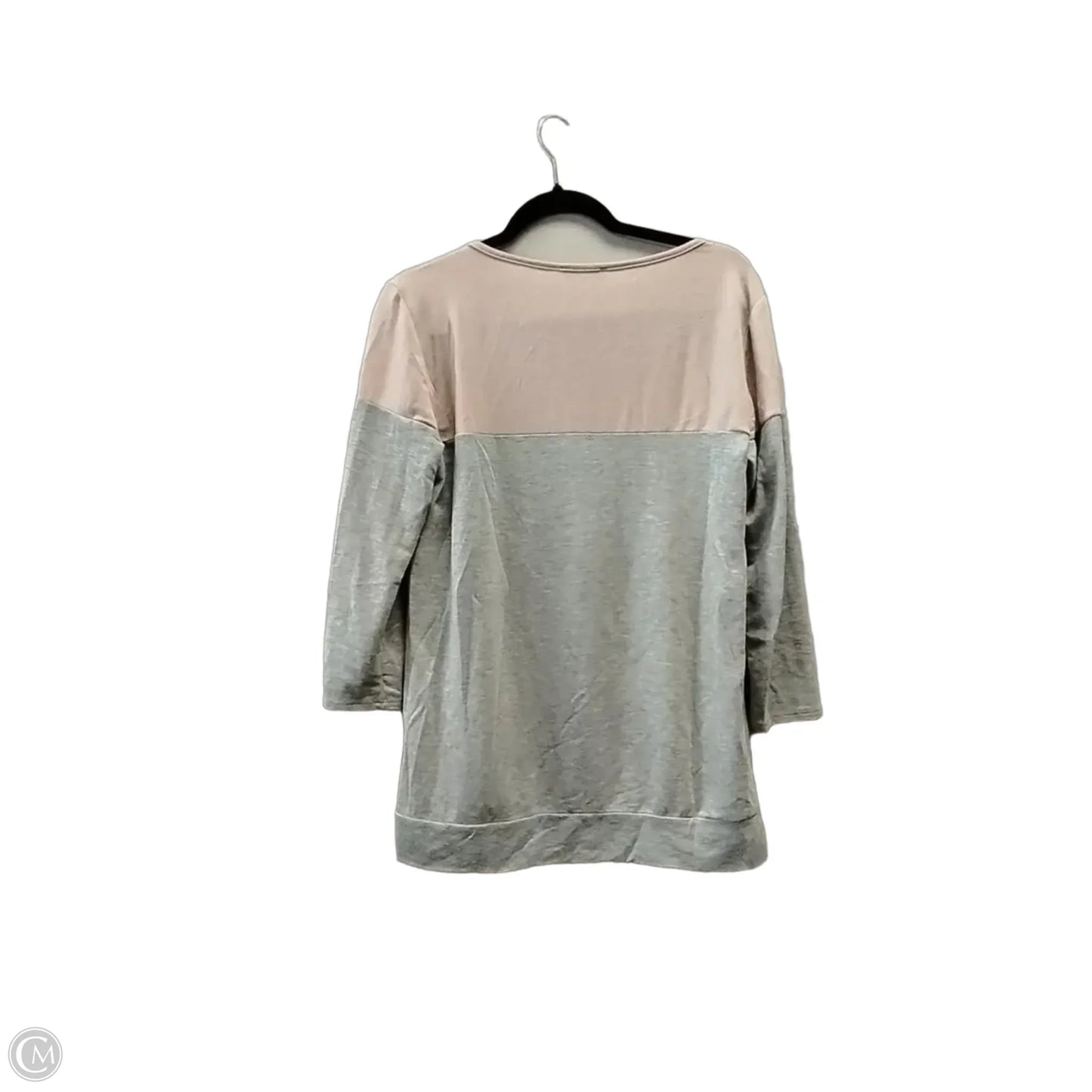 Top 3/4 Sleeve By Pink Clover In Grey & Pink, Size: S
