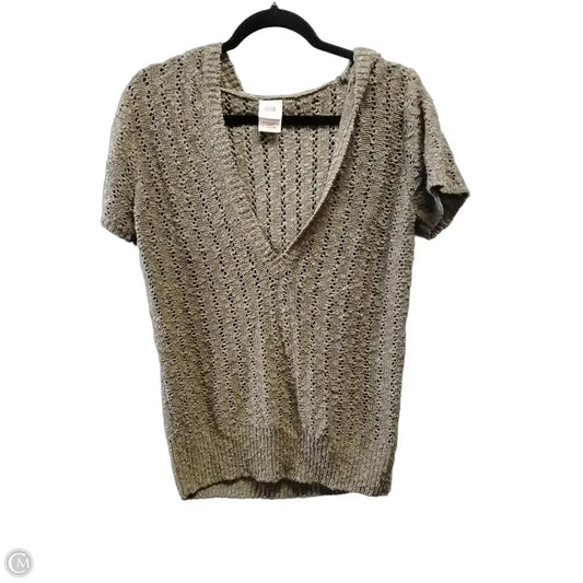 Sweater Short Sleeve By Faded Glory In Brown, Size: L