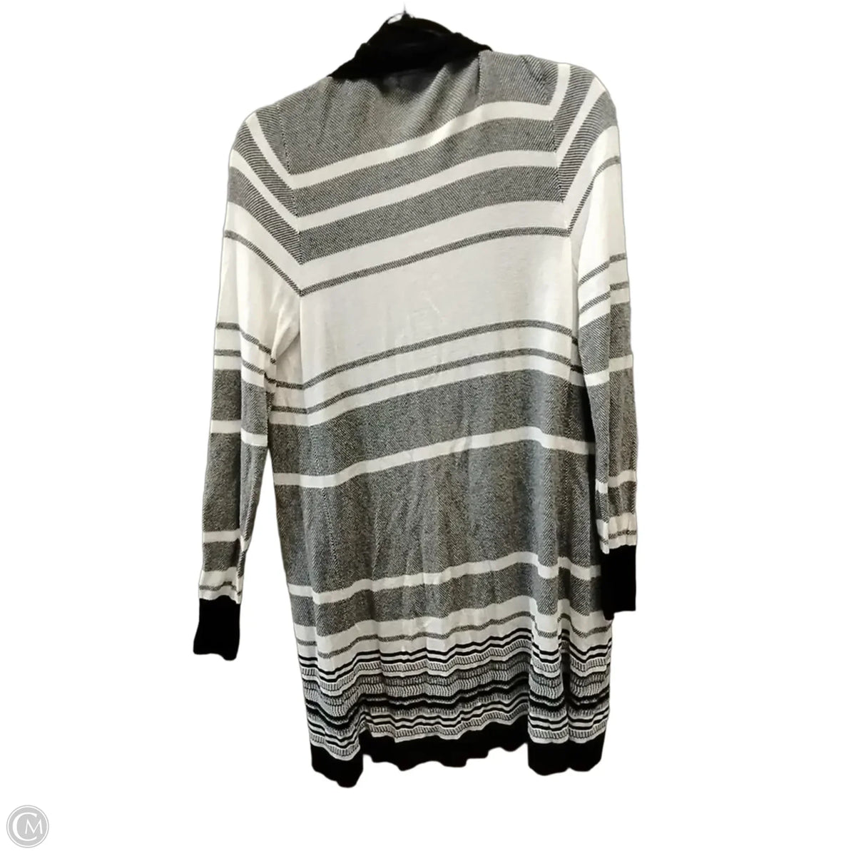 Cardigan By Apt 9 In Black & White, Size: L