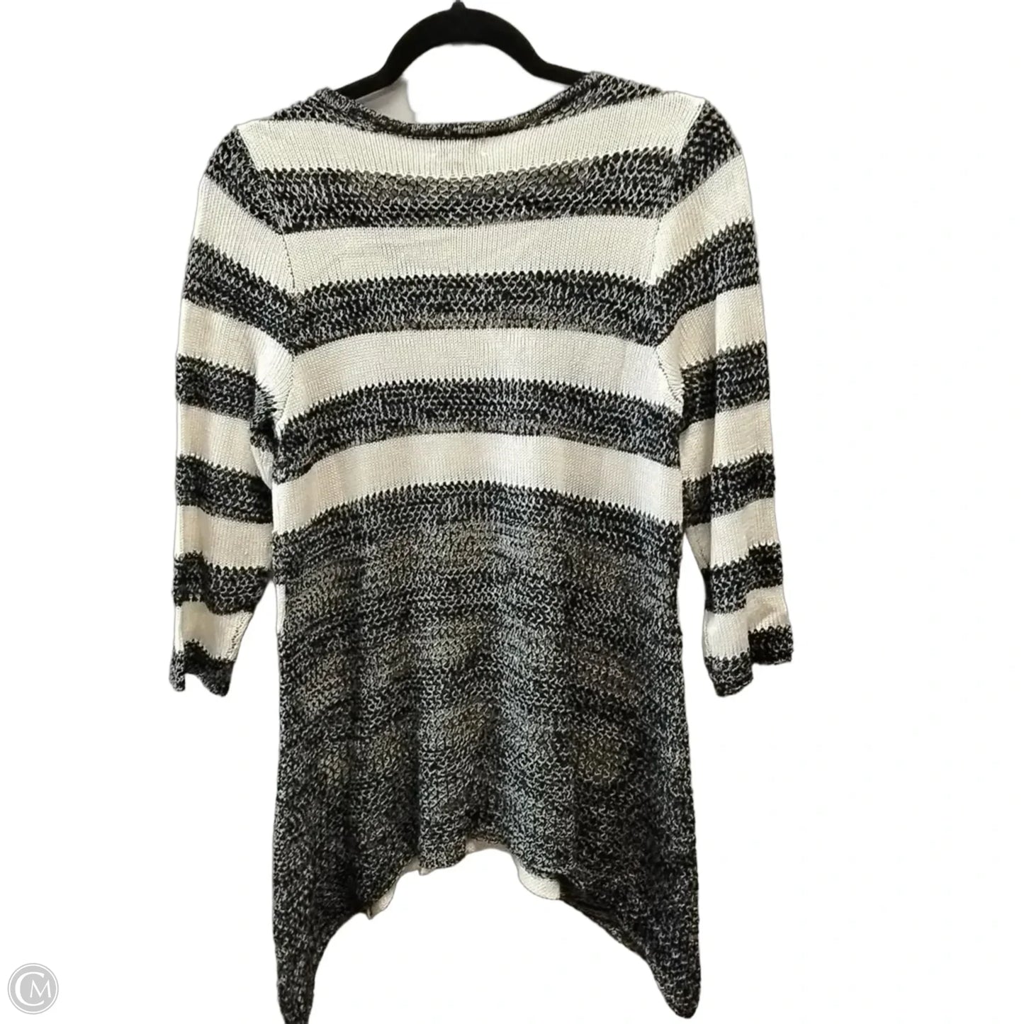 Sweater By Emerald In Black & Cream, Size: L