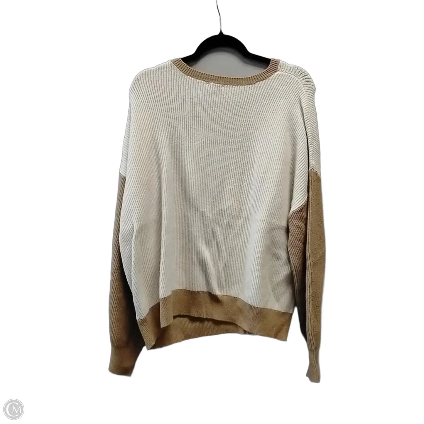 Sweater By Express In Tan & White, Size: Xl