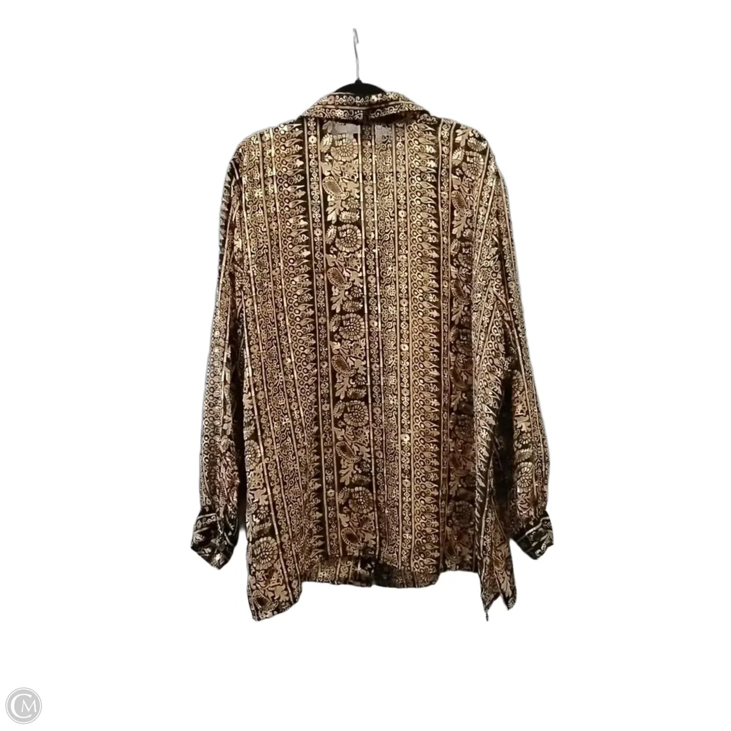 Blouse Long Sleeve By Notations In Black & Gold, Size: 3x