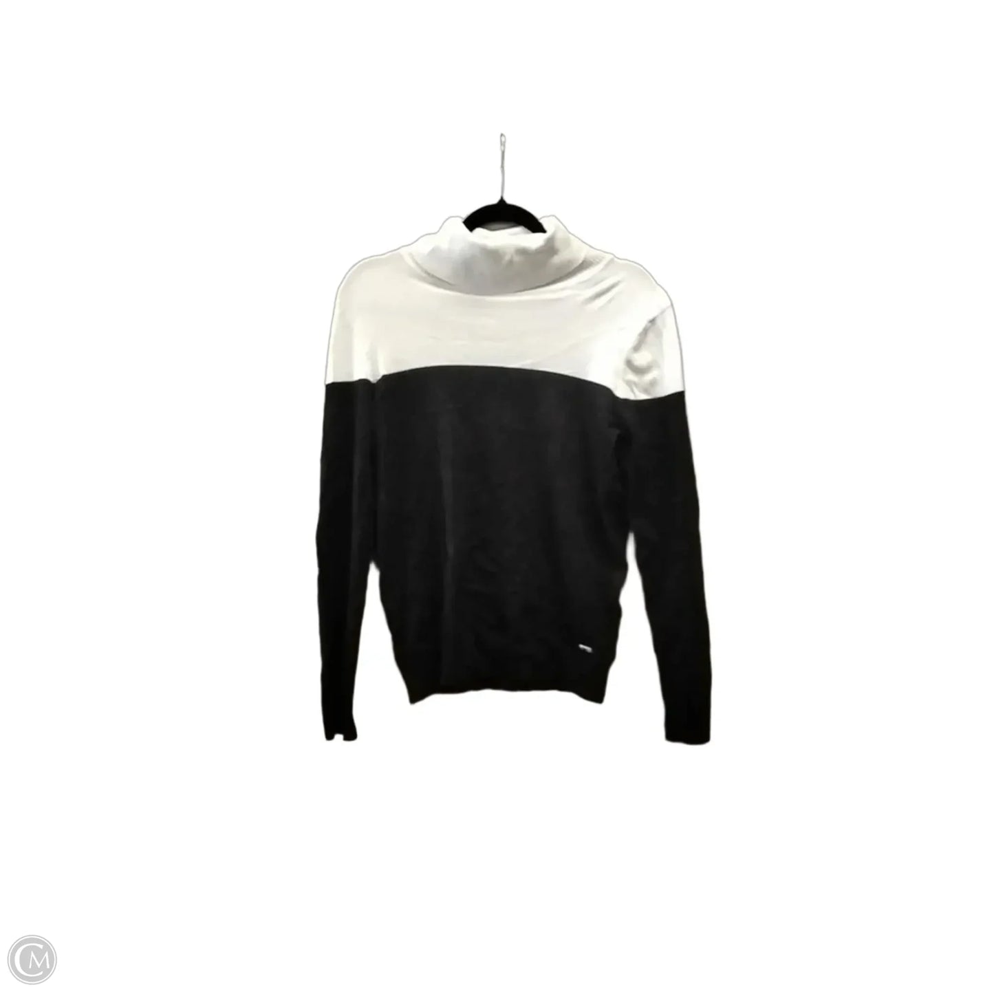 Sweater By Calvin Klein In Black & White, Size: M