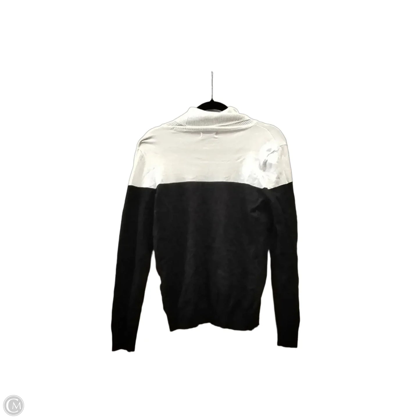 Sweater By Calvin Klein In Black & White, Size: M