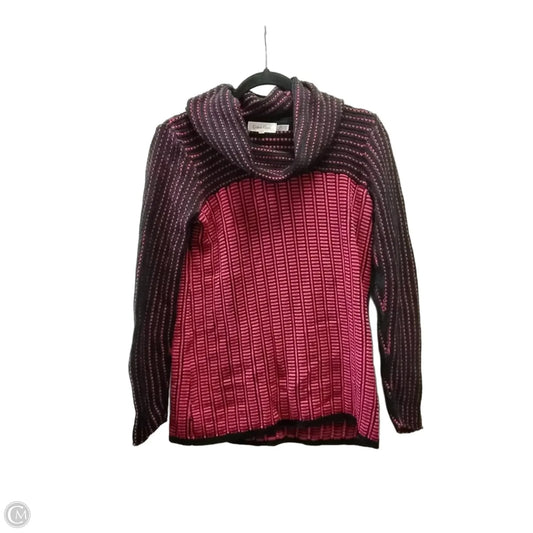 Sweater By Calvin Klein In Black & Red, Size: M
