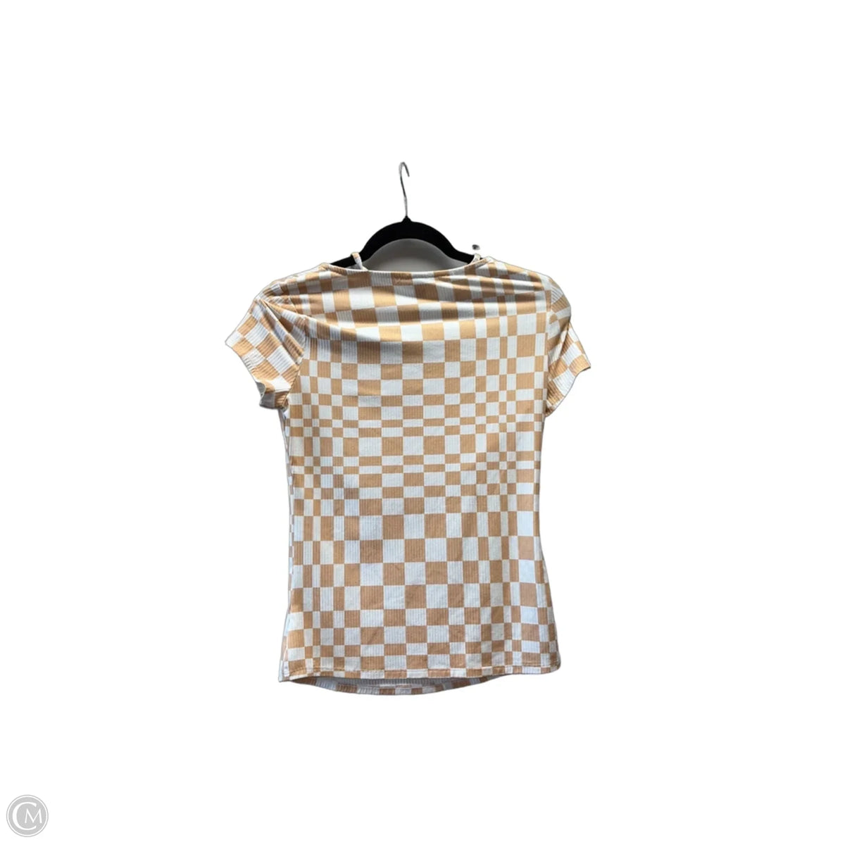 Top Short Sleeve By 1.state In Checkered Pattern, Size: S