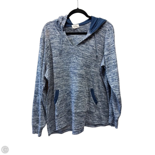Athletic Sweatshirt Hoodie By Cme In Blue, Size: 1x