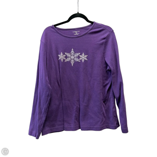 Top Long Sleeve By Croft And Barrow In Purple, Size: 1x