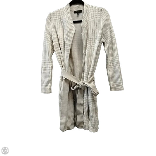 Sweater Cardigan By Ann Taylor In Tan & White, Size: Xsp