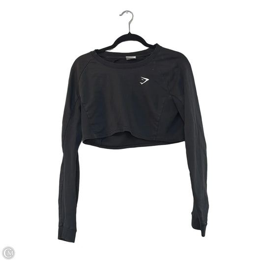 Athletic Top Long Sleeve Crewneck By Gym Shark In Black, Size: M