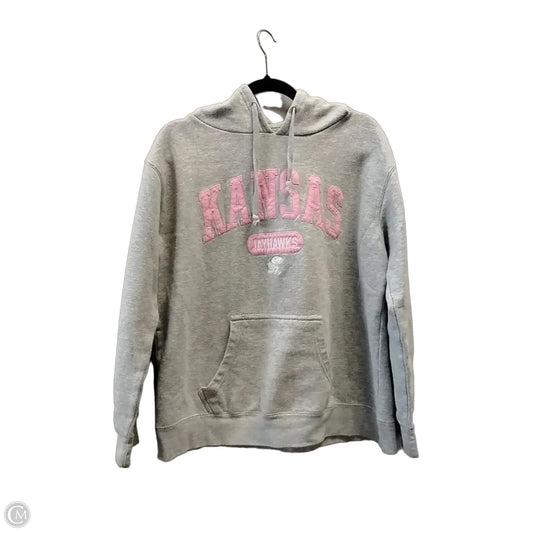 Sweatshirt Hoodie By Vanity In Grey & Pink, Size: L