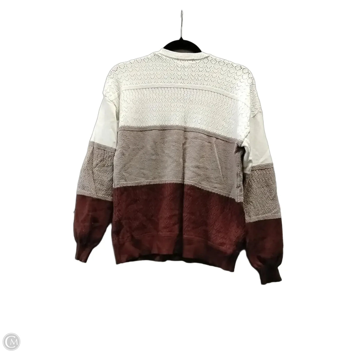 Sweater By Zeagoo In Brown & White, Size: L
