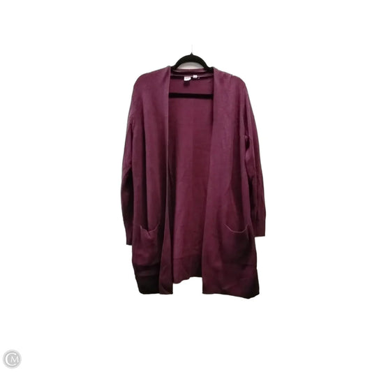 Sweater Cardigan By Gap In Purple, Size: L