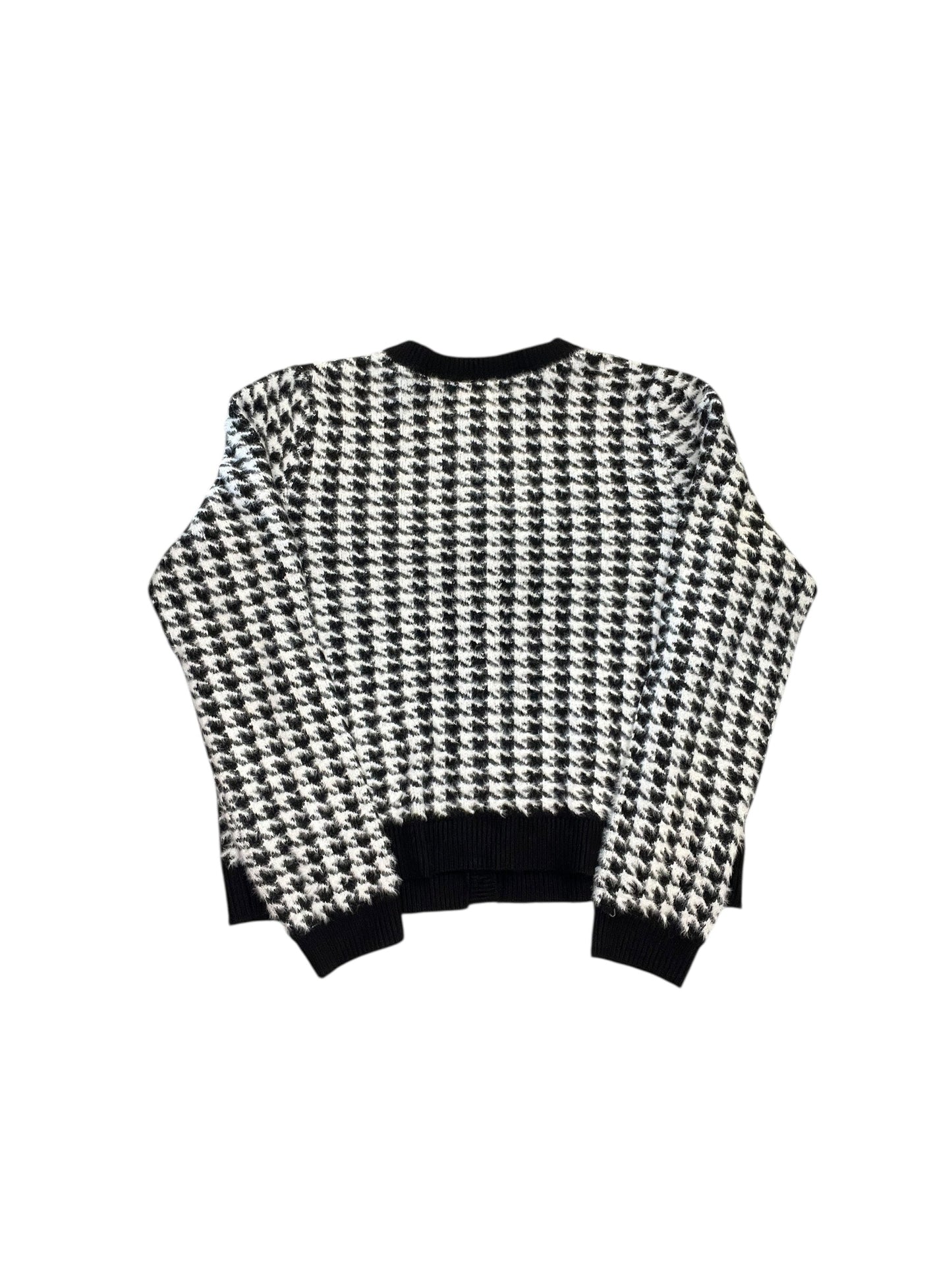 Cardigan By Tahari In Black & White, Size:L