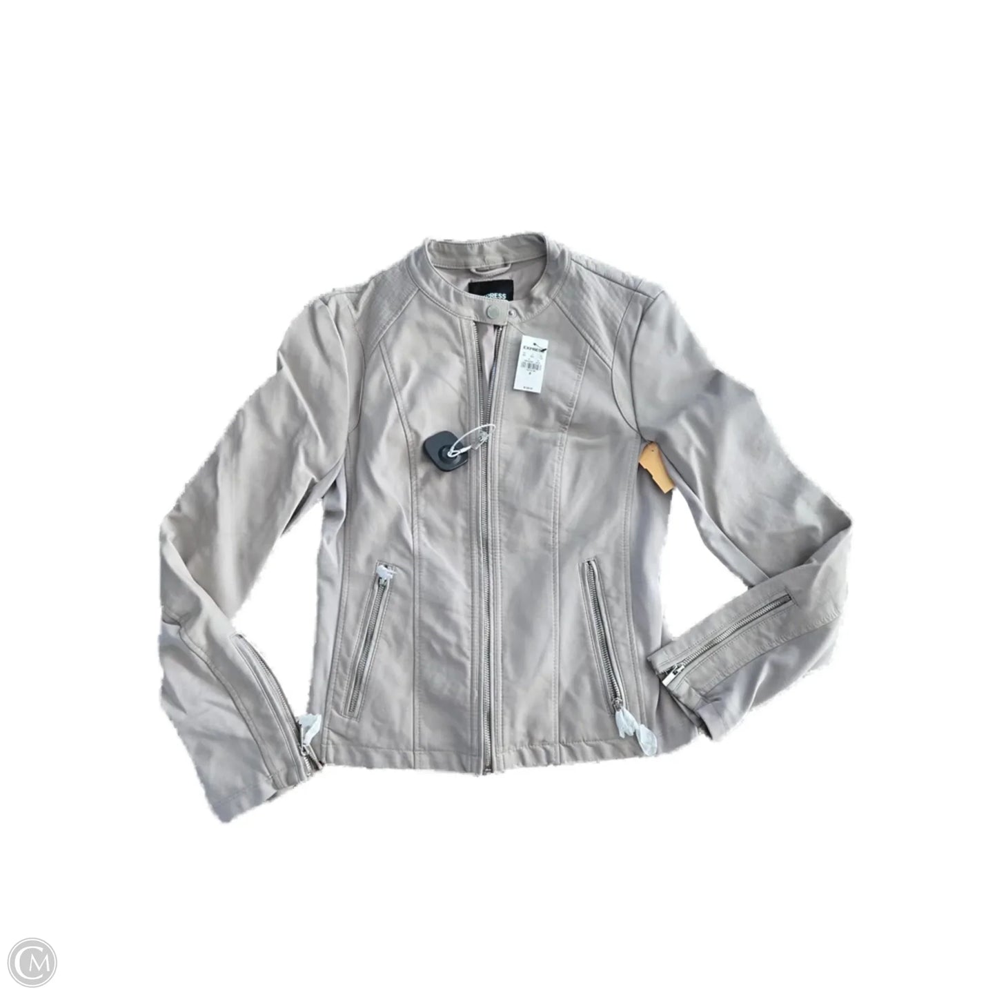 Jacket Leather By Express In Tan, Size: M