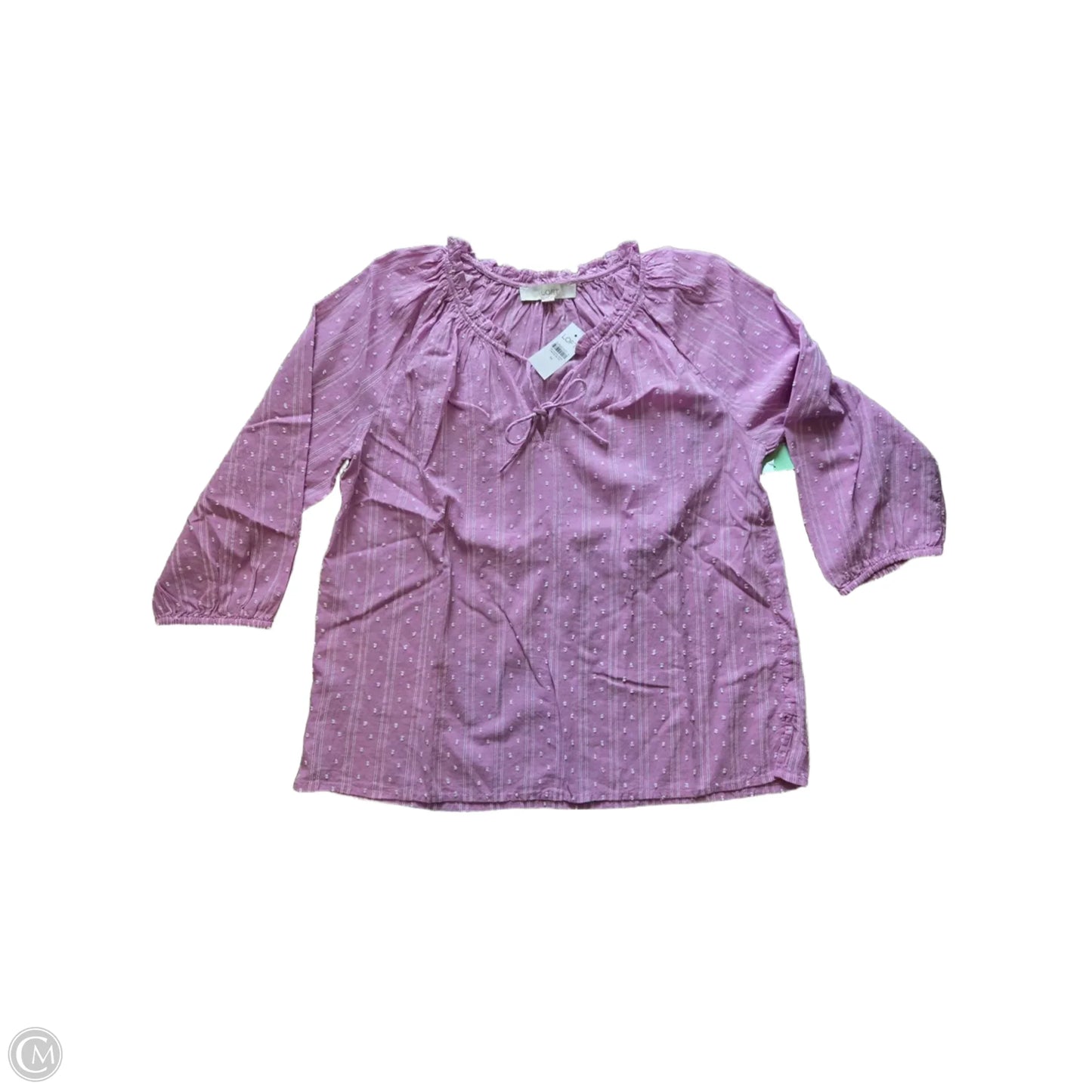 Top Short Sleeve By Loft In Purple, Size: M