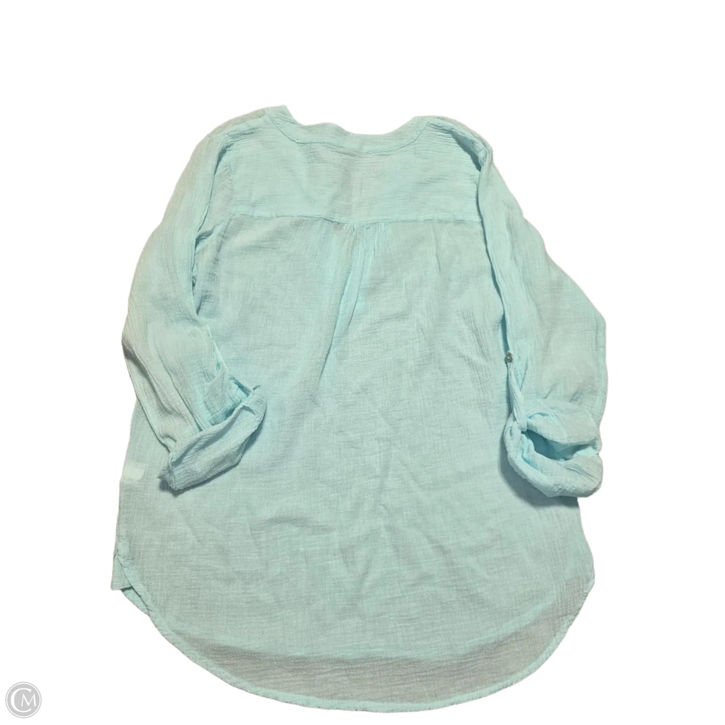 Top Long Sleeve By Bobi In Teal, Size: M