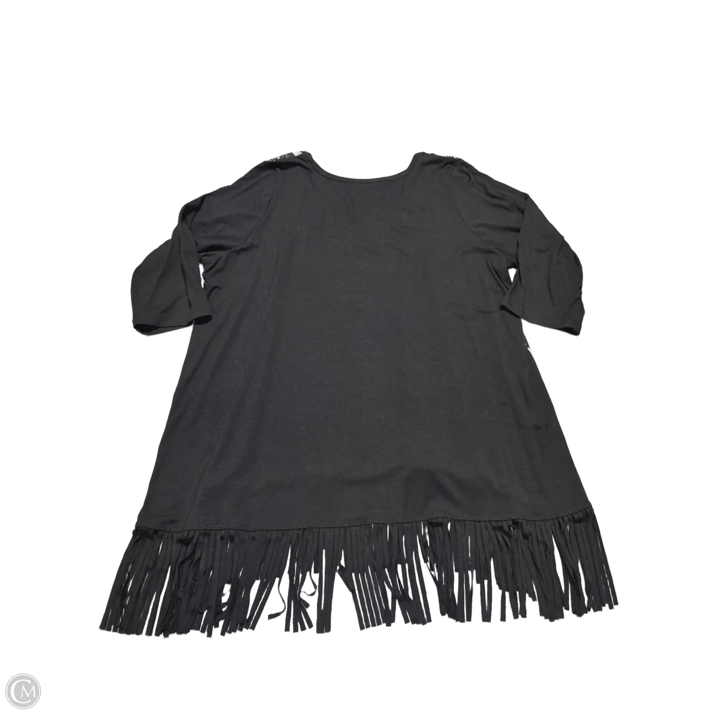 Top Long Sleeve By Karen Kane In Black & White, Size: 1x