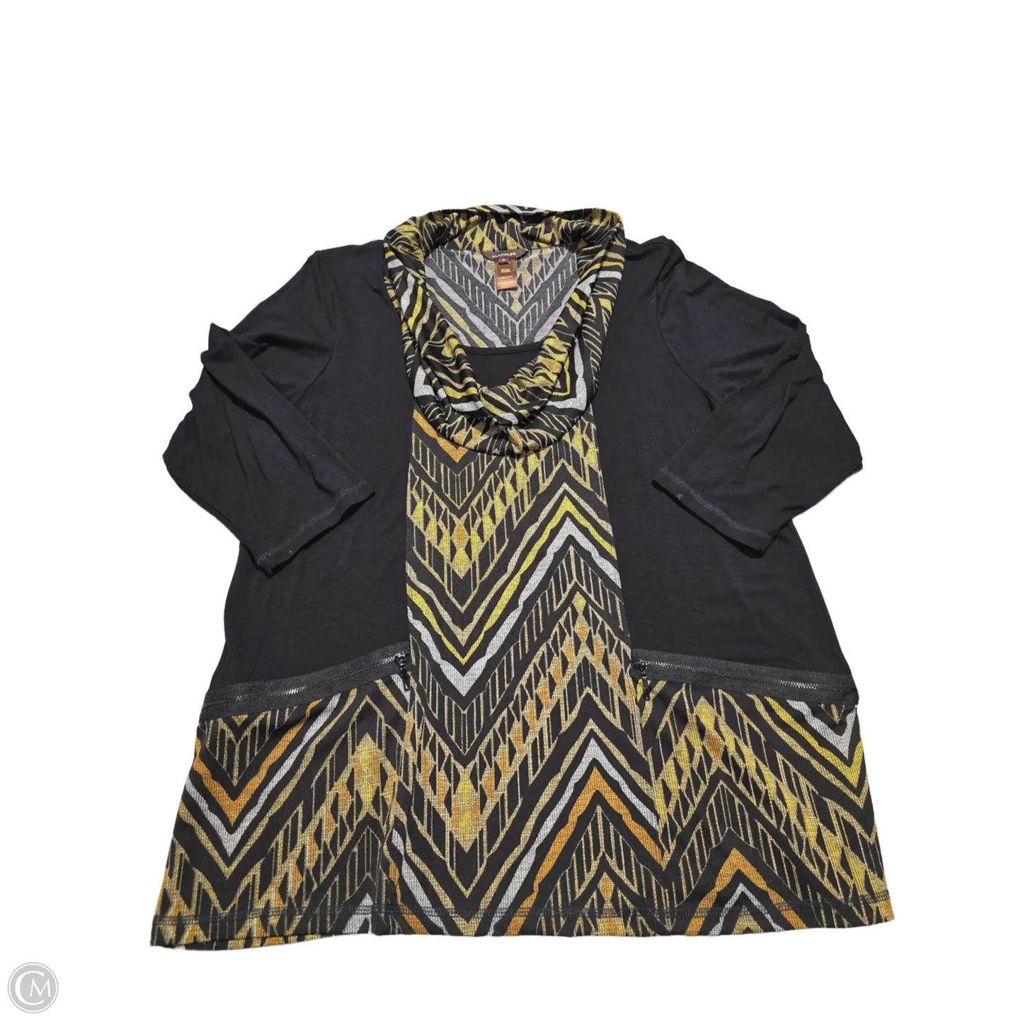 Top Long Sleeve By Multiples In Black, Size: 1x