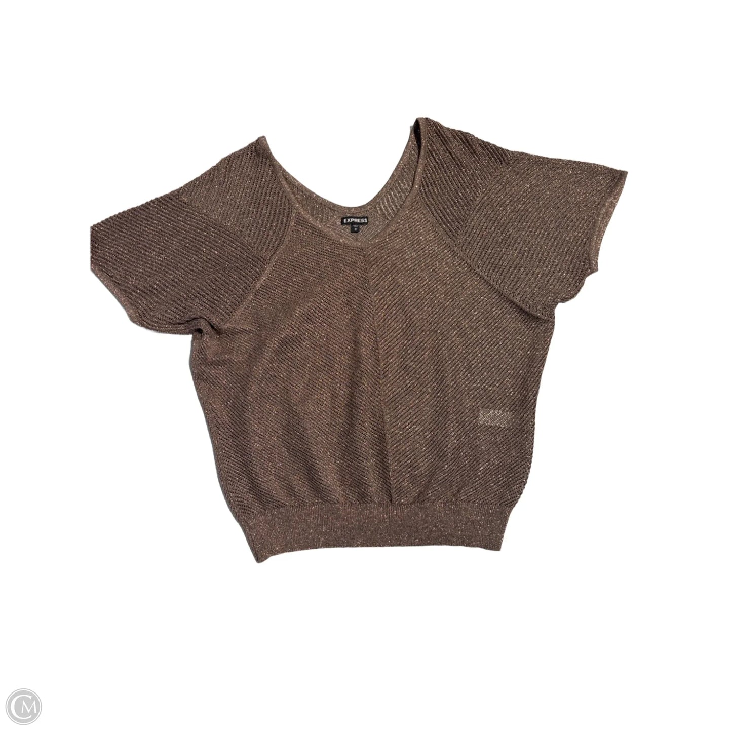 Top Short Sleeve By Express In Brown, Size: M