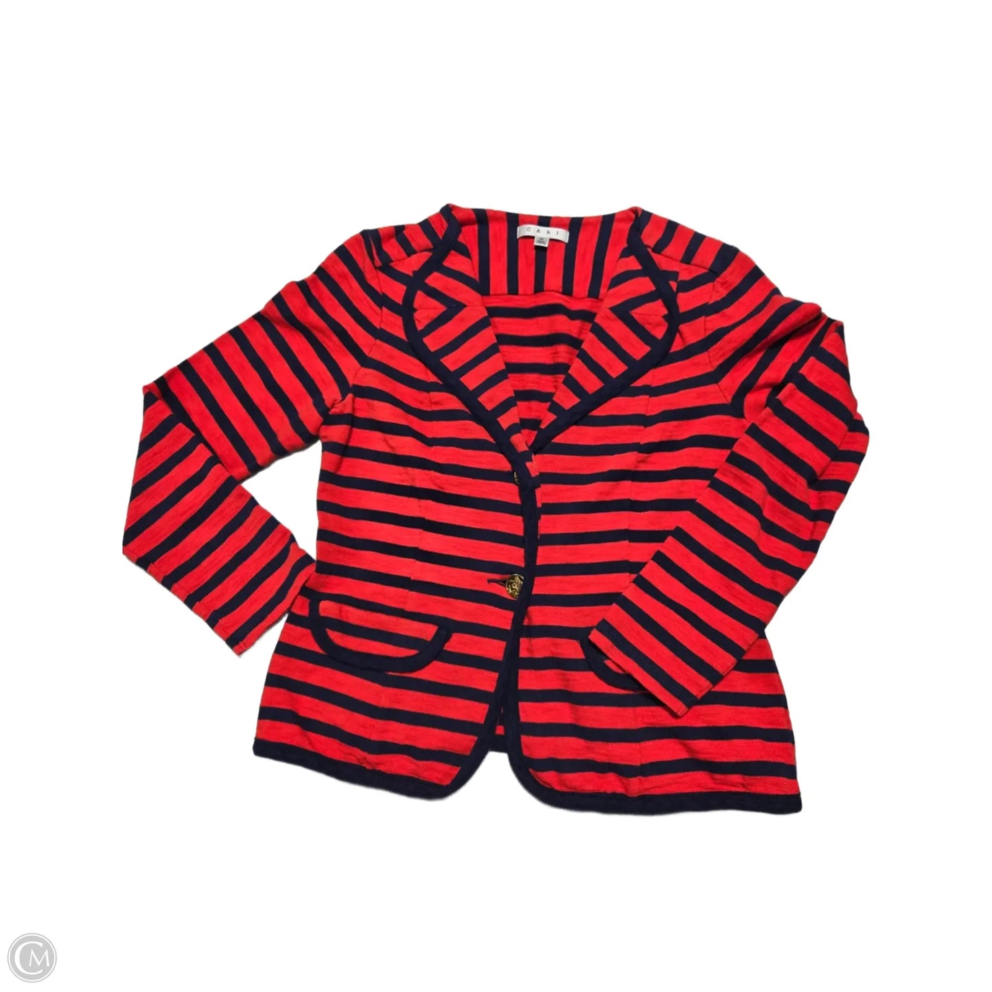Blazer By Cabi In Striped Pattern, Size: M