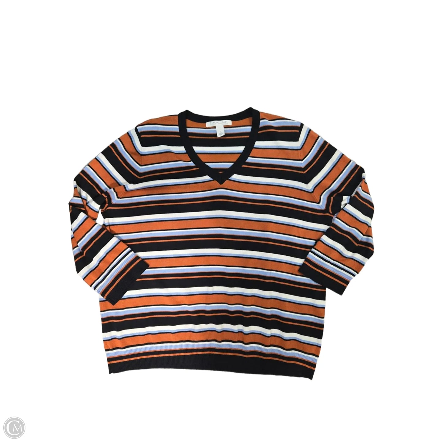 Top Long Sleeve By Emaline In Striped Pattern, Size: 1x