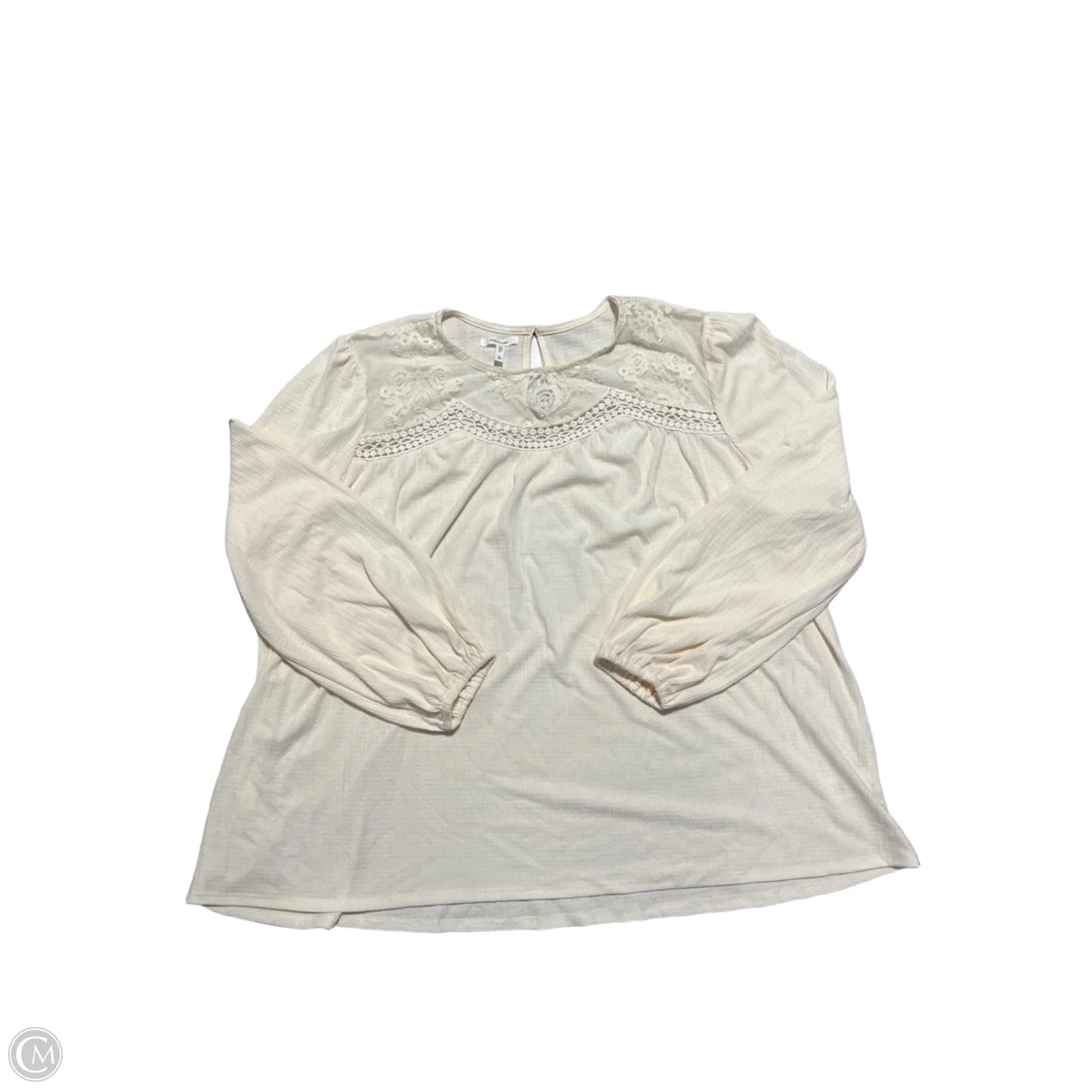 Top Long Sleeve By Maurices In Cream, Size: 2x