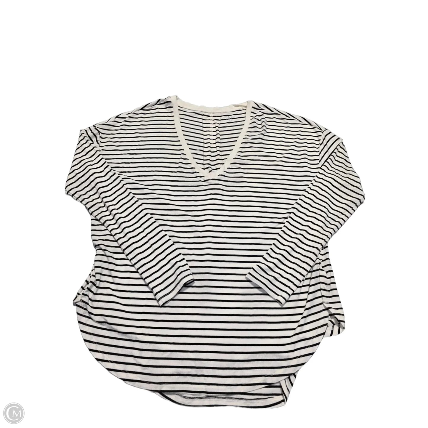 Top Long Sleeve By Gap In Striped Pattern, Size: M
