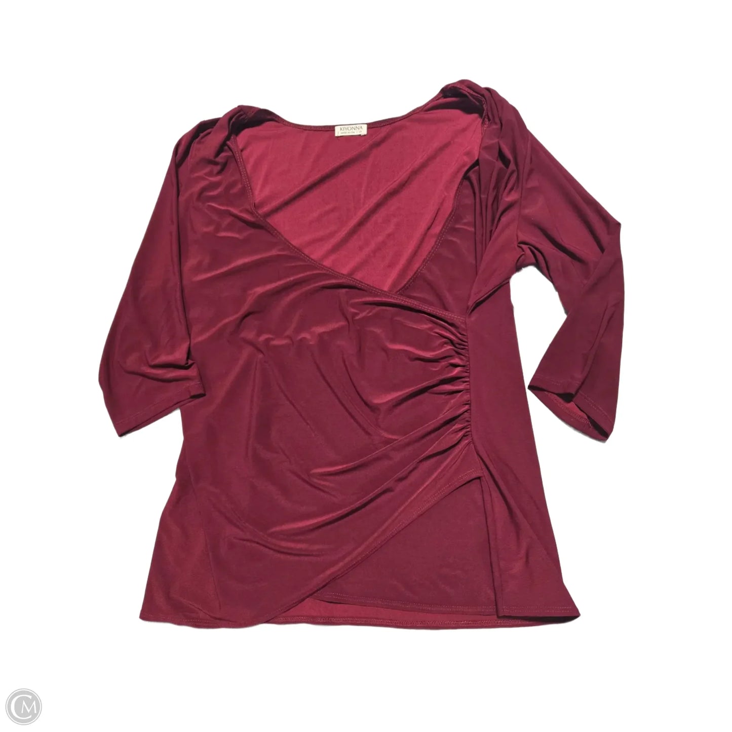 Top Long Sleeve By Cmc In Red, Size: 1x
