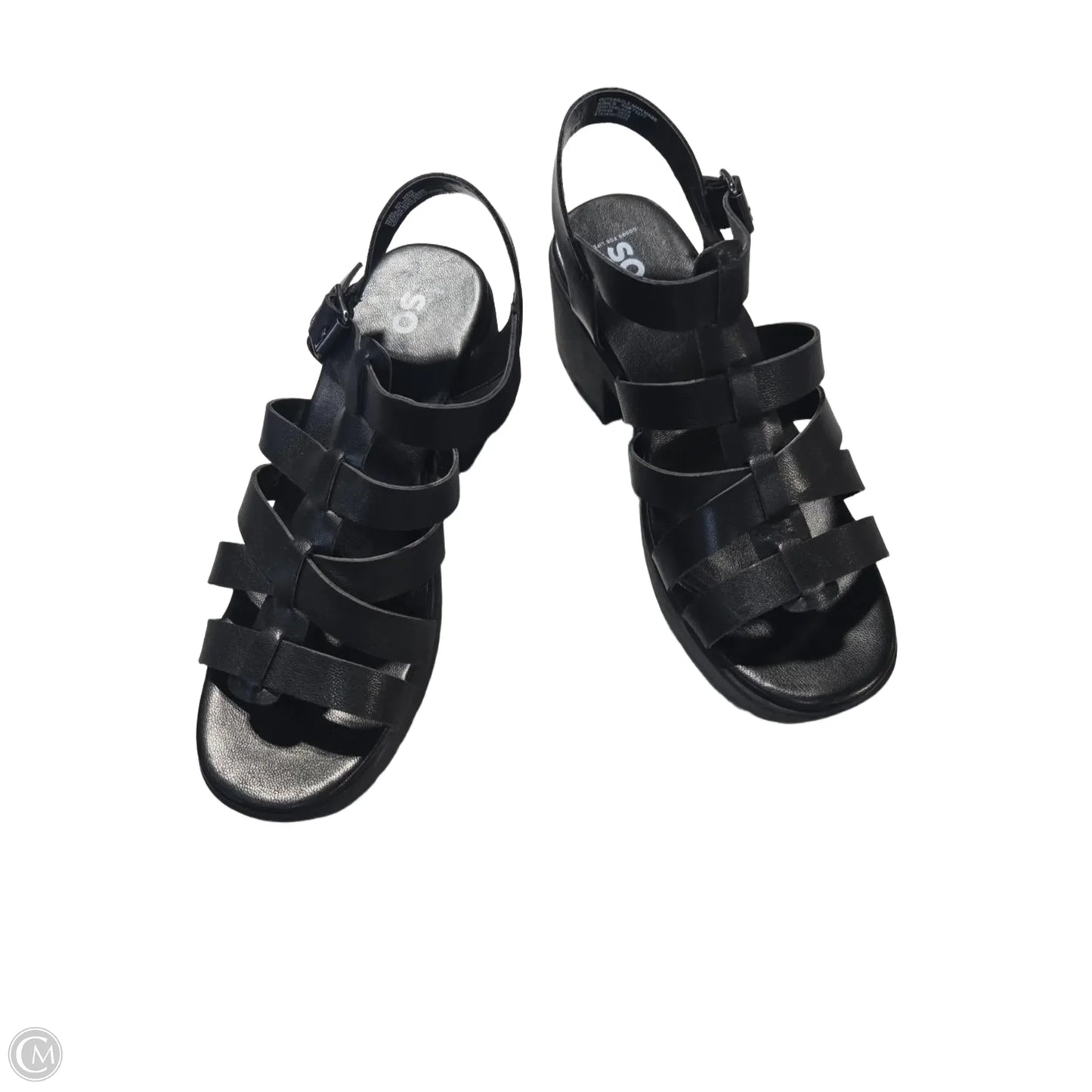 Sandals Heels Block By So In Black, Size: 9.5