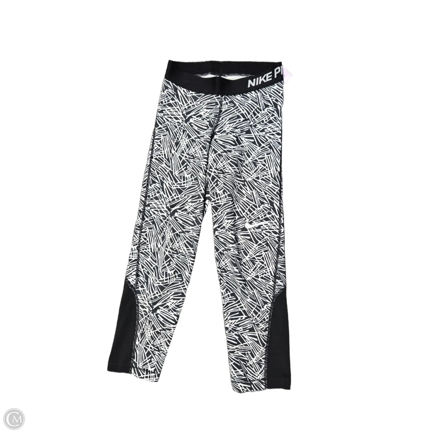 Athletic Capris By Nike In Black & White, Size: Xs