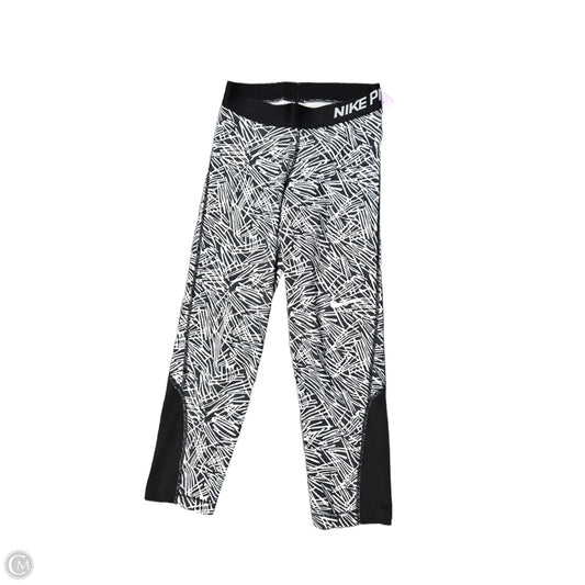 Athletic Capris By Nike In Black & White, Size: Xs