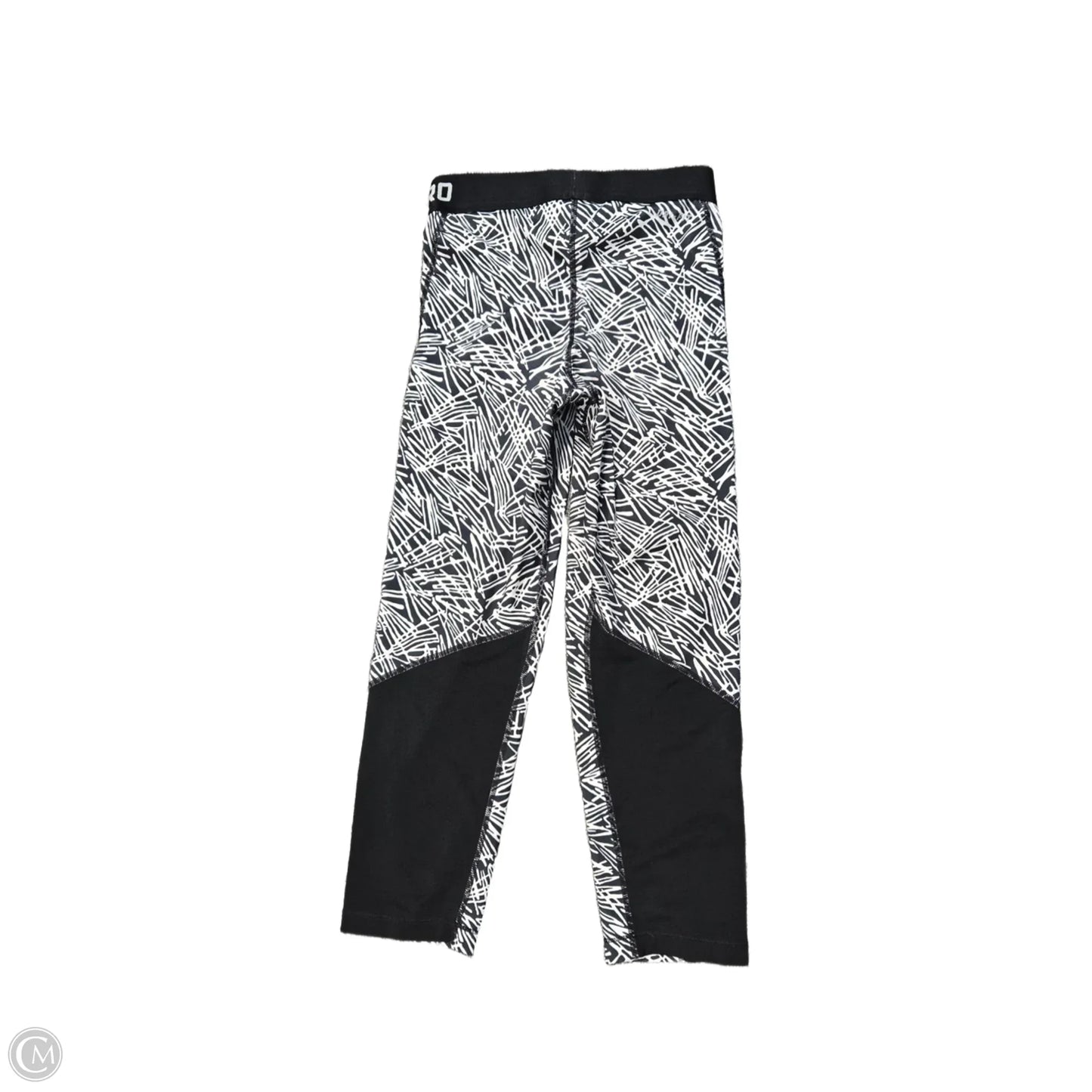 Athletic Capris By Nike In Black & White, Size: Xs