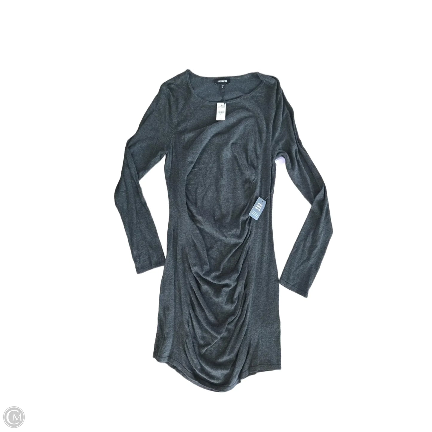 Dress Casual Midi By Express In Grey, Size: Xl