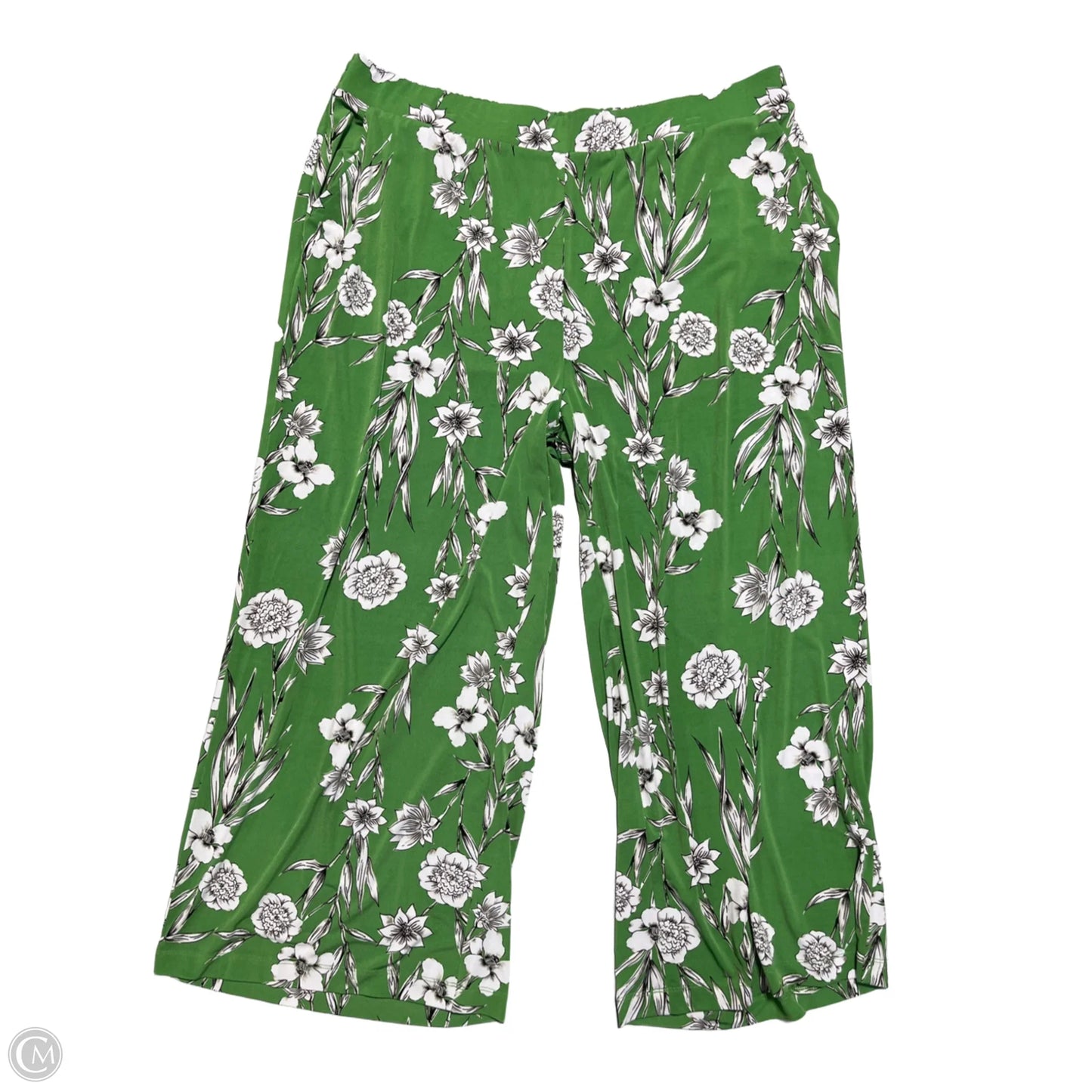 Pants Linen By New Directions In Green, Size: Xl