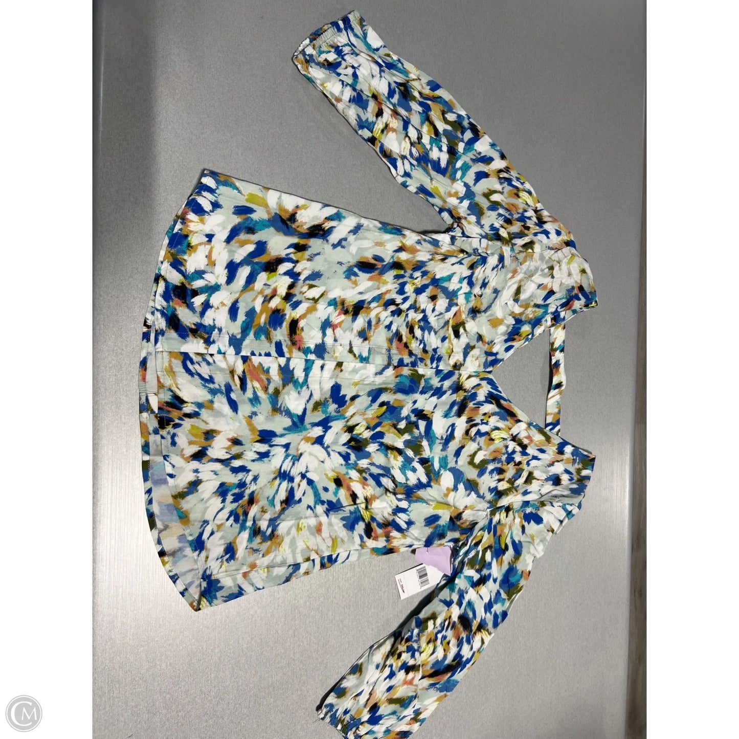 Top Long Sleeve By Liverpool In Blue & White, Size: Xs