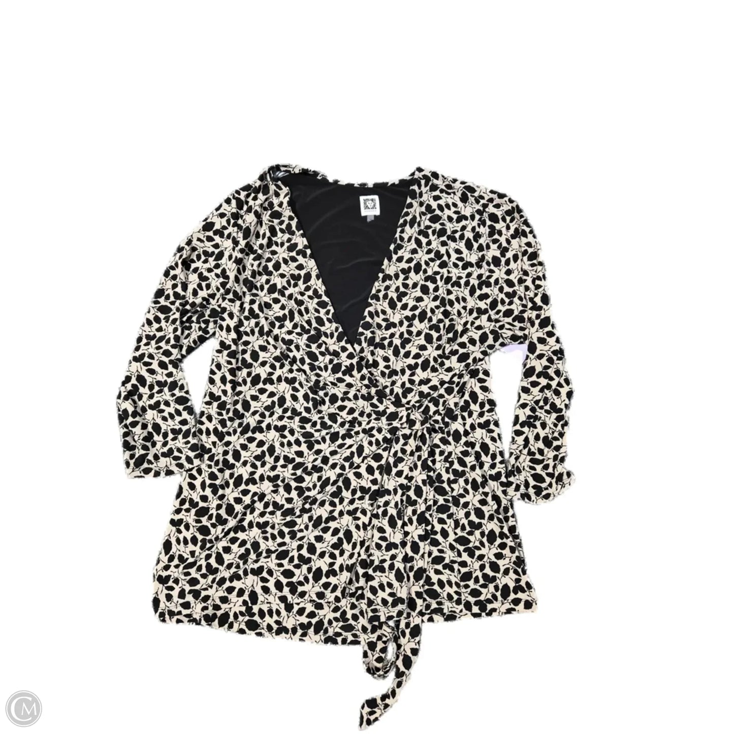 Top 3/4 Sleeve By Anne Klein In Black & Brown, Size: 1x