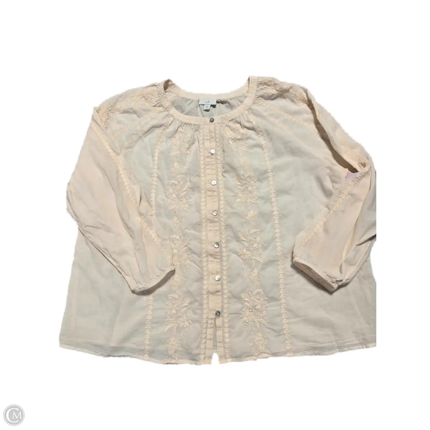 Top Long Sleeve By J. Jill In Peach, Size: 2x