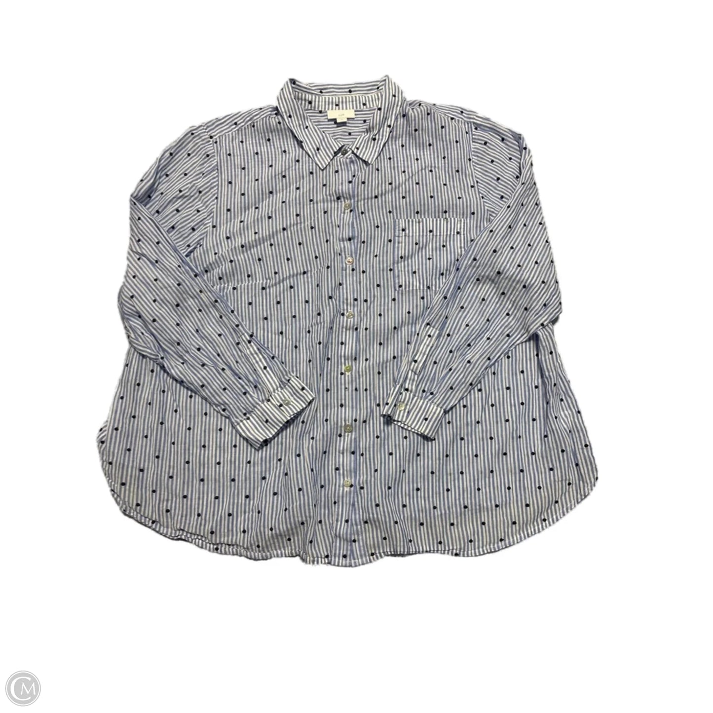 Top Long Sleeve By J. Jill In Blue, Size: 2x